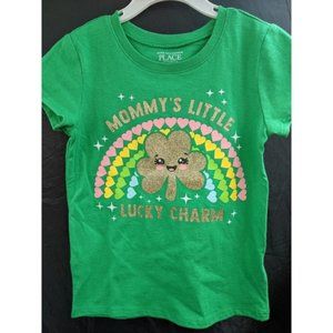 3/$20 4t children's place mommy's little lucky charm clover glitter st Patrick